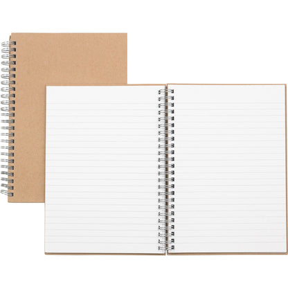 Nature Saver Hardcover Twin Wire Notebooks - 80 Sheets - Wire Bound - 0.25" Ruled - Ruled Margin - 22 lb Basis Weight - 
