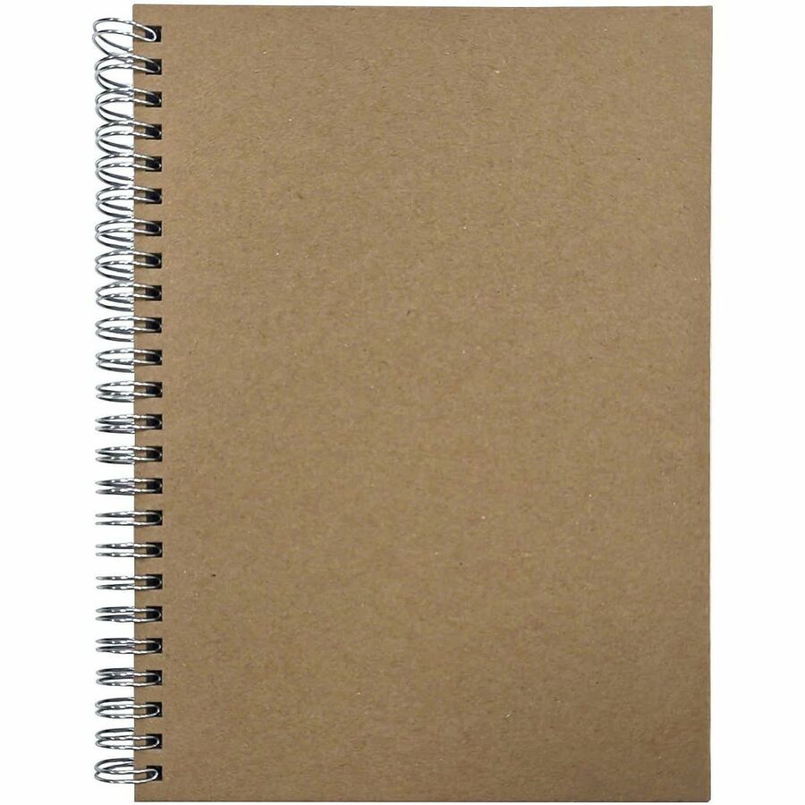 Nature Saver Hardcover Twin Wire Notebooks - 80 Sheets - Wire Bound - 0.25" Ruled - Ruled Margin - 22 lb Basis Weight - 