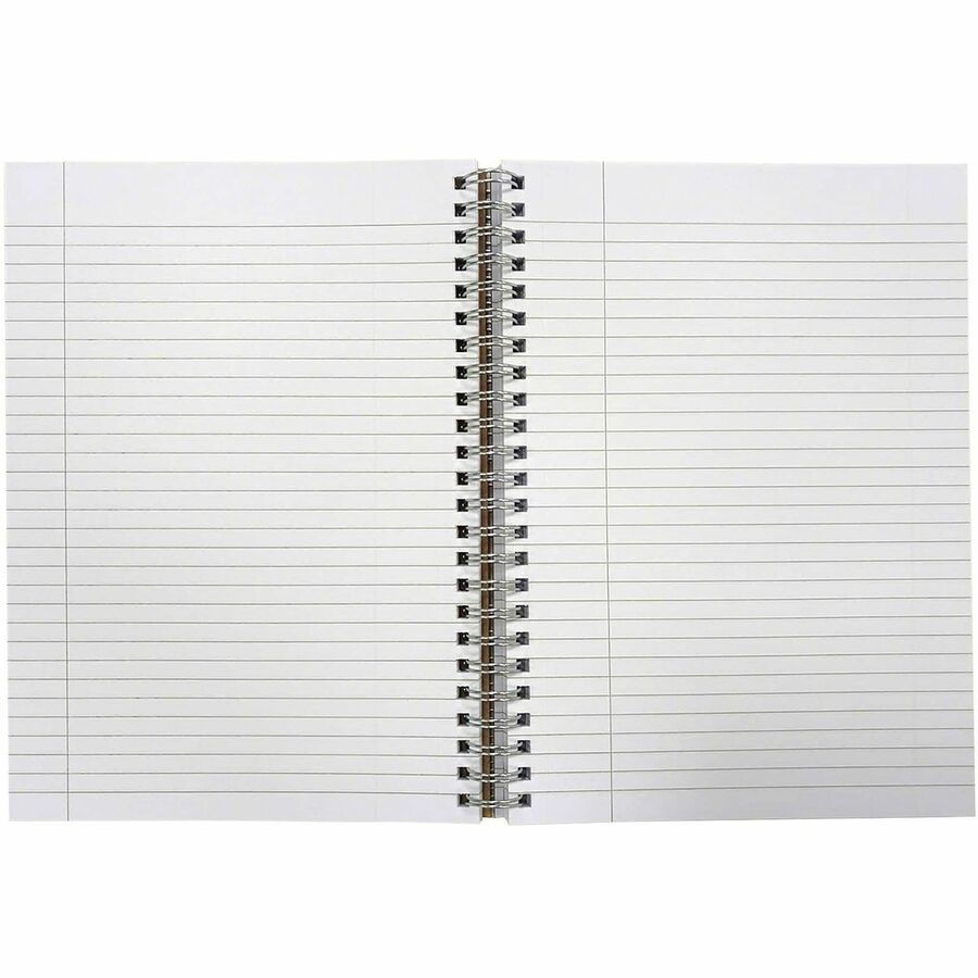 Nature Saver Hardcover Twin Wire Notebooks - 80 Sheets - Wire Bound - 0.25" Ruled - Ruled Margin - 22 lb Basis Weight - 
