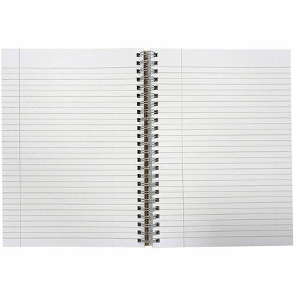 Nature Saver Hardcover Twin Wire Notebooks - 80 Sheets - Wire Bound - 0.25" Ruled - Ruled Margin - 22 lb Basis Weight - 