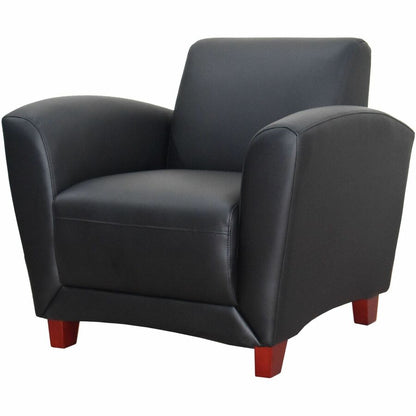 Lorell Accession Club Chair - Black Seat Color - Leather Seat Material - Black Back Color - Leather Back Material - Four