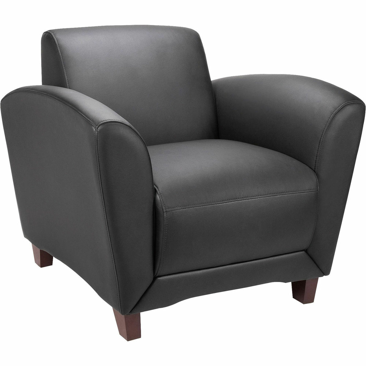 Lorell Accession Club Chair - Black Seat Color - Leather Seat Material - Black Back Color - Leather Back Material - Four
