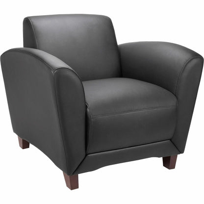 Lorell Accession Club Chair - Black Seat Color - Leather Seat Material - Black Back Color - Leather Back Material - Four