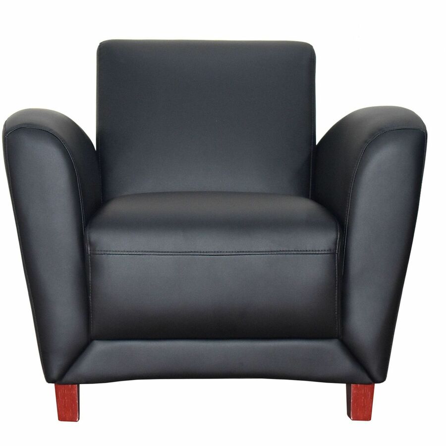 Lorell Accession Club Chair - Black Seat Color - Leather Seat Material - Black Back Color - Leather Back Material - Four
