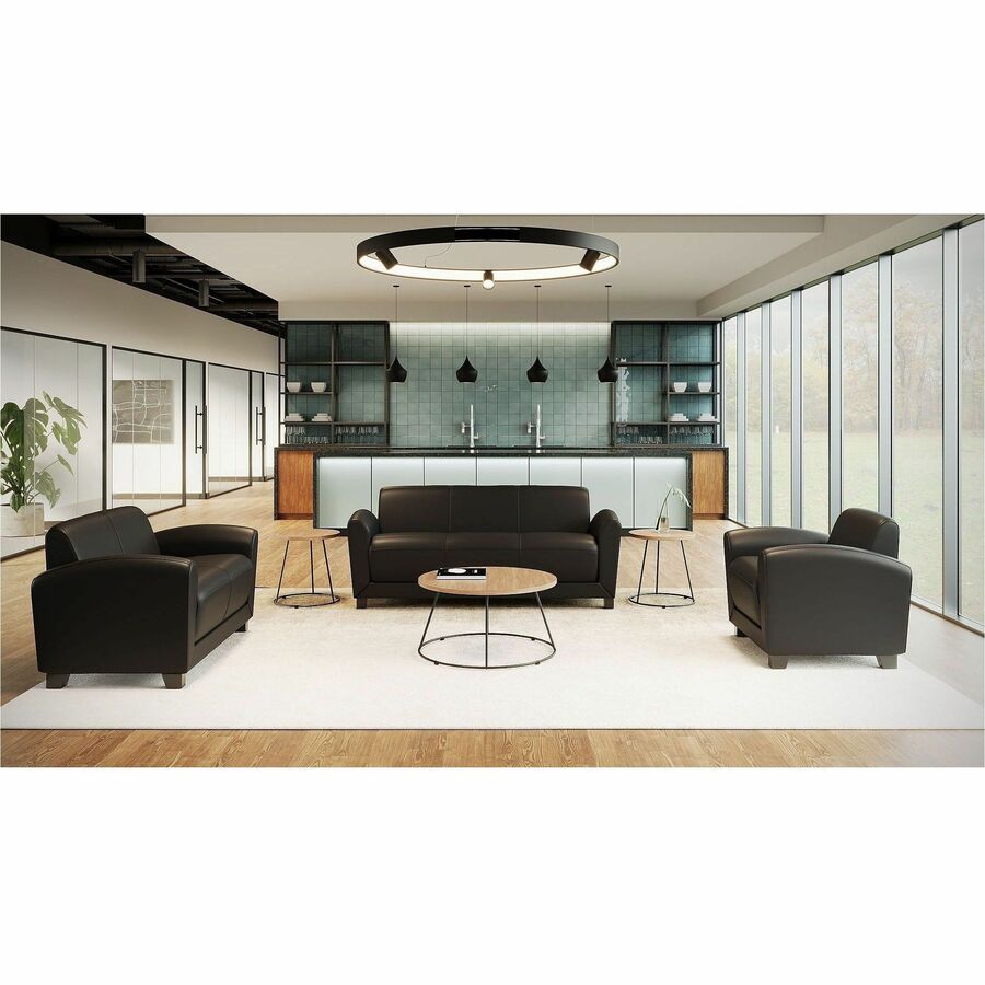 Lorell Accession Club Chair - Black Seat Color - Leather Seat Material - Black Back Color - Leather Back Material - Four