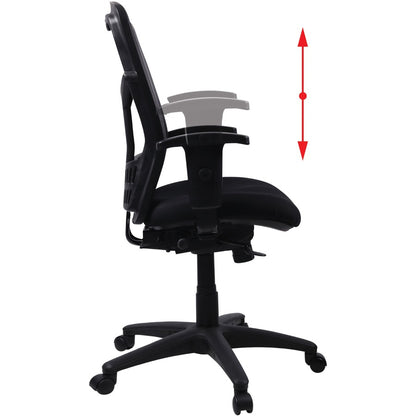 Lorell Executive Mesh High-back Swivel Chair - Black Seat Color - Fabric Seat Material - Steel Frame Material - Black - 