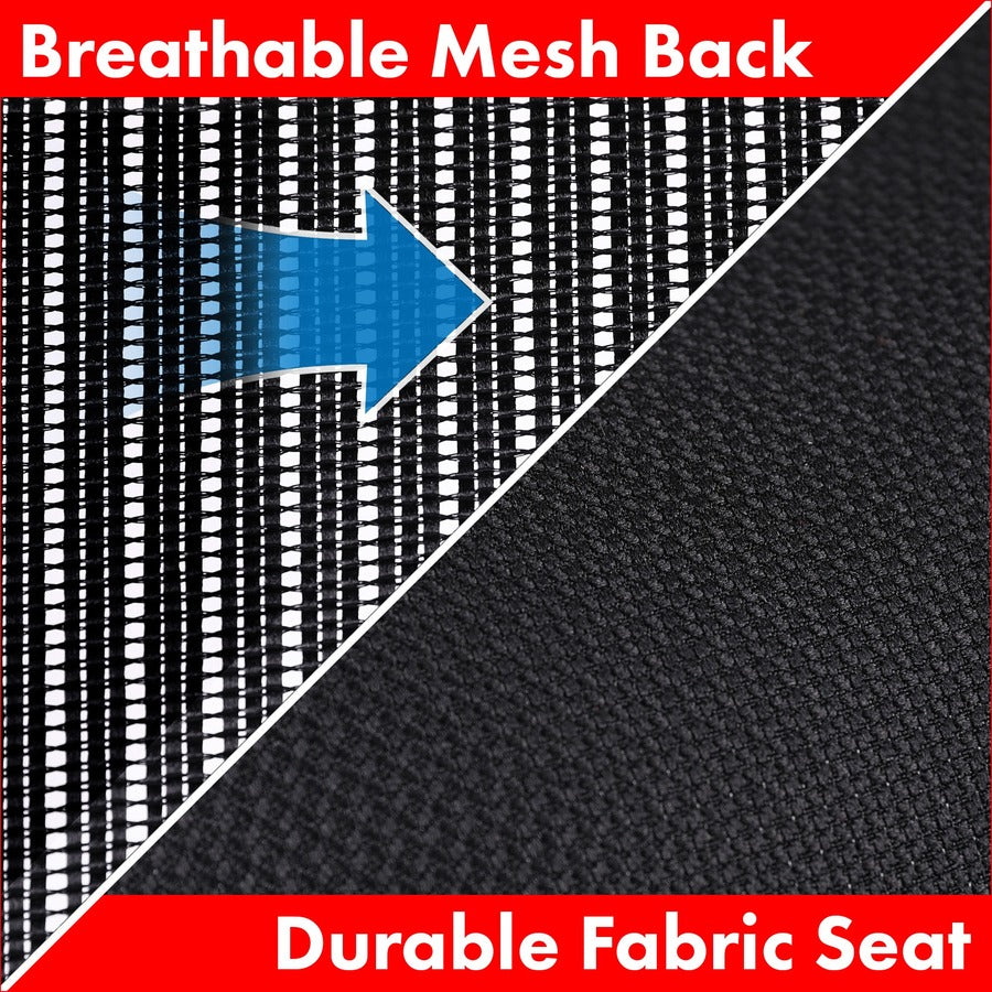 Lorell Executive Mesh High-back Swivel Chair - Black Seat Color - Fabric Seat Material - Steel Frame Material - Black - 