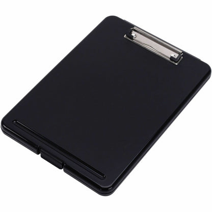 Business Source 37513 Storage Clipboard - 8 1/2" x 11" Sheet Size - Plastic - Black - 1 Each