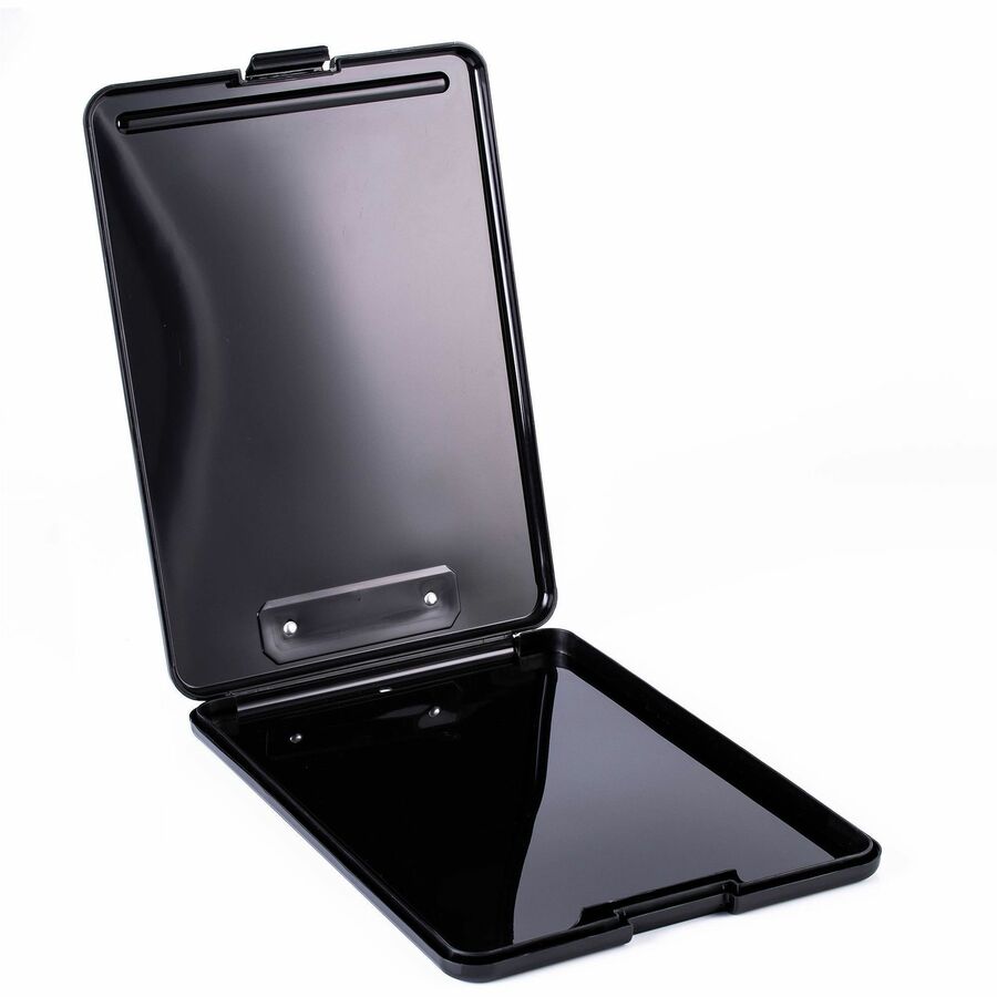 Business Source 37513 Storage Clipboard - 8 1/2" x 11" Sheet Size - Plastic - Black - 1 Each