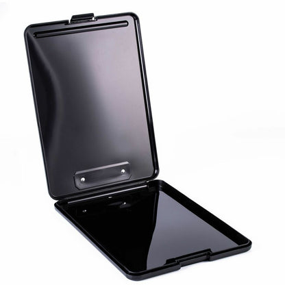 Business Source 37513 Storage Clipboard - 8 1/2" x 11" Sheet Size - Plastic - Black - 1 Each