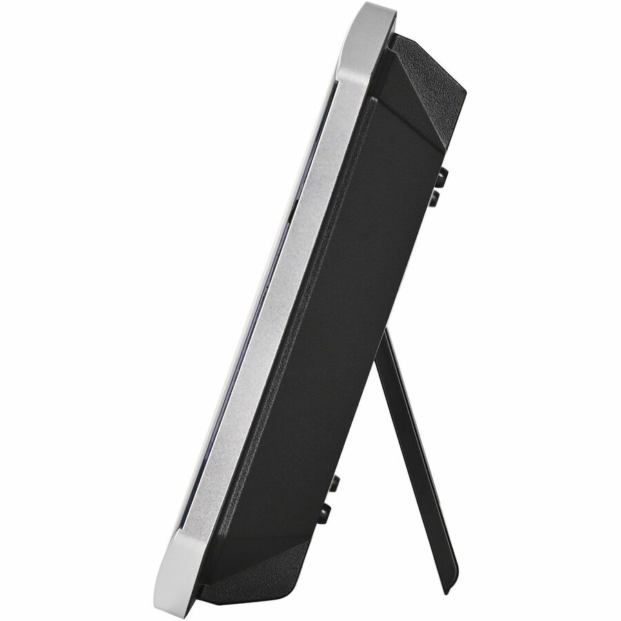Lorell LCD Wall/Alarm Clock - Digital - Quartz - LCD - Black Main Dial - Silver Case - Plastic - 1 Each