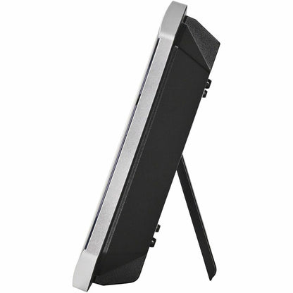 Lorell LCD Wall/Alarm Clock - Digital - Quartz - LCD - Black Main Dial - Silver Case - Plastic - 1 Each