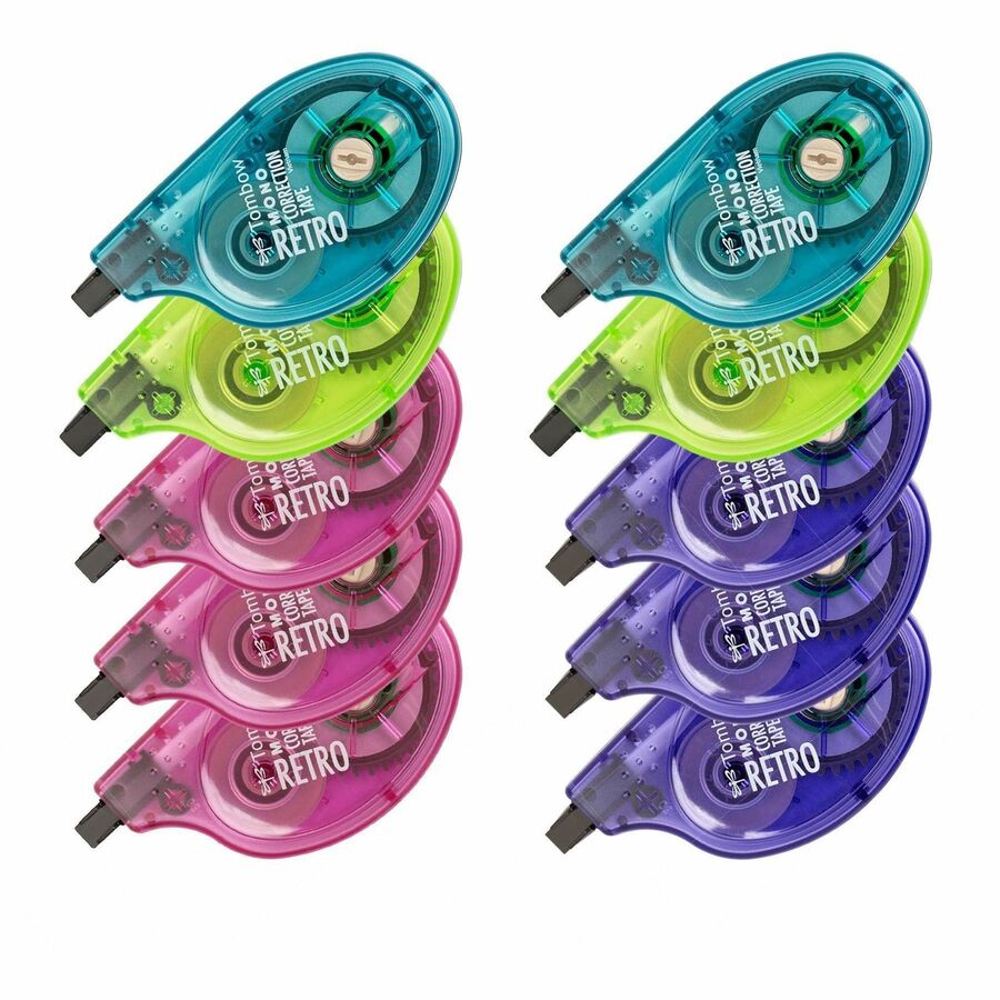 Tombow Mono Correction Tape Retro Applicator Pack - 0.17" Tape Width x 32.83 ft Tape Length - 1 Line(s) - White Tape - 1