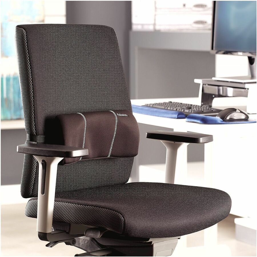 Fellowes Lumbar Back Support - Black - 1 Each