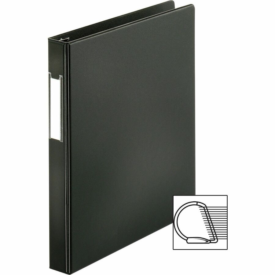Business Source Slanted D-ring Binders - 1" Binder Capacity - 3 Ring - Fastener: D-Ring - Pocket: 2, Internal - Chipboar