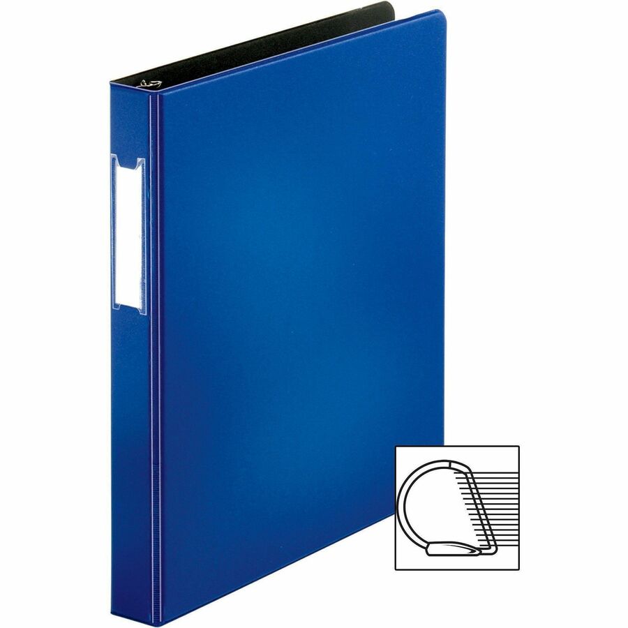 Business Source Slanted D-ring Binders - 1" Binder Capacity - 3 Ring - Fastener: D-Ring - Pocket: 2, Internal - Chipboar