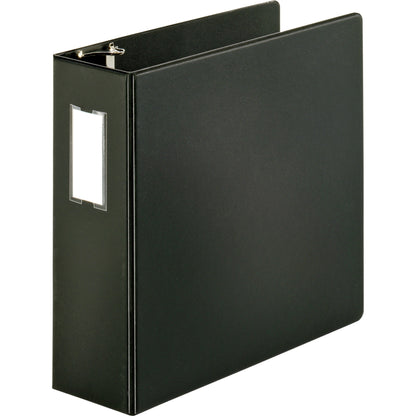 Business Source Slanted D-ring Binders - 4" Binder Capacity - 3 Ring - Fastener: D-Ring - Pocket: 2, Internal - Chipboar