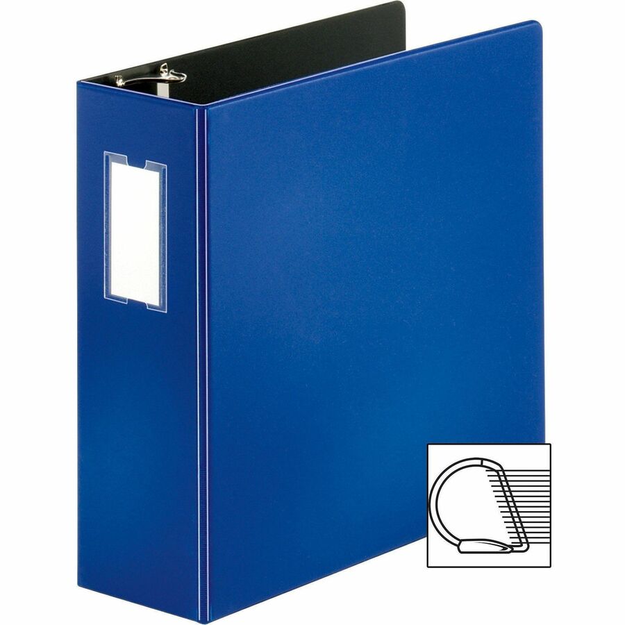 Business Source Slanted D-ring Binders - 4" Binder Capacity - 3 Ring - Fastener: D-Ring - Pocket: 2, Internal - Chipboar