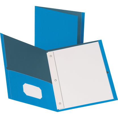 Business Source Letter Recycled Pocket Folder - 8 1/2" x 11" - 100 Sheets Capacity - 3 x Prong Fastener - 1/2" Fastener 
