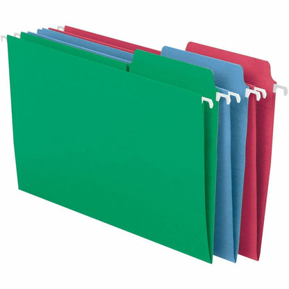 Smead FasTab 1/3 Tab Cut Legal Recycled Hanging Folder - 8 1/2" x 14" - Top Tab Location - Assorted Tab Position - 11 pt