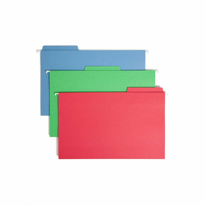 Smead FasTab 1/3 Tab Cut Legal Recycled Hanging Folder - 8 1/2" x 14" - Top Tab Location - Assorted Tab Position - 11 pt