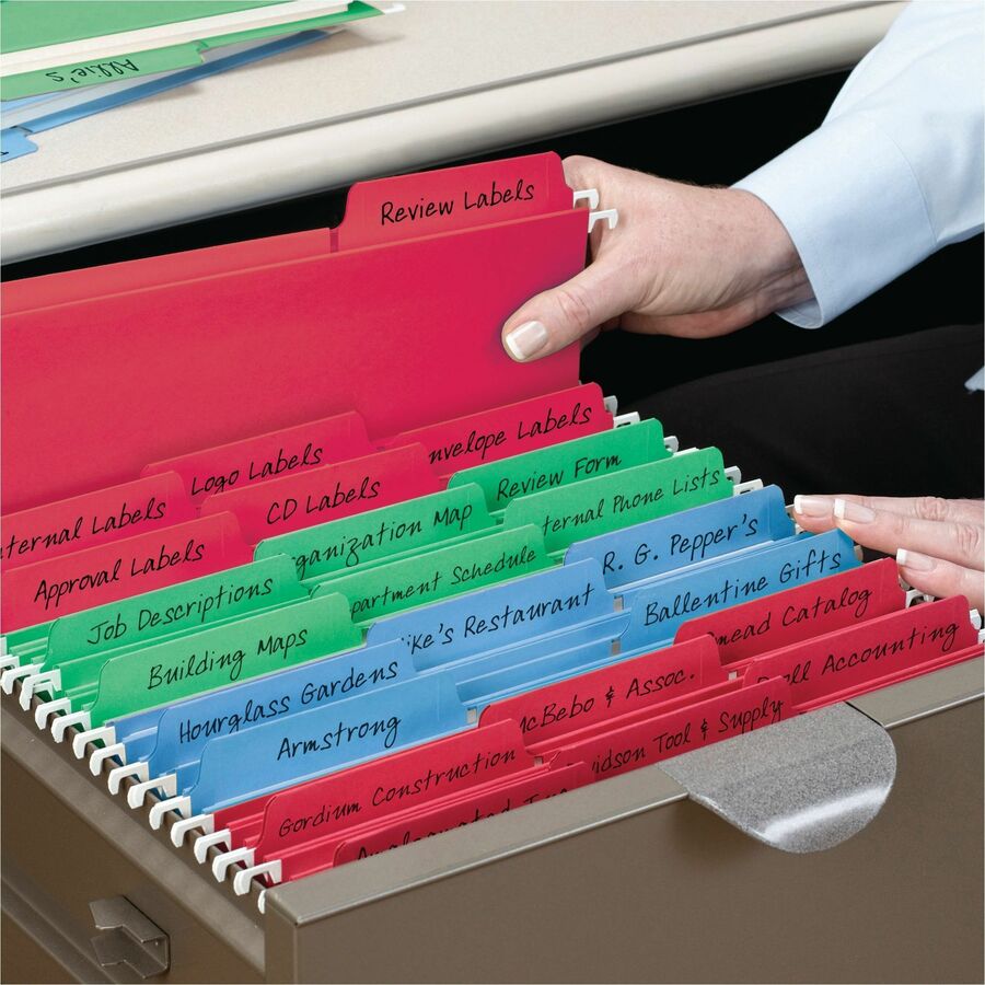 Smead FasTab 1/3 Tab Cut Legal Recycled Hanging Folder - 8 1/2" x 14" - Top Tab Location - Assorted Tab Position - 11 pt