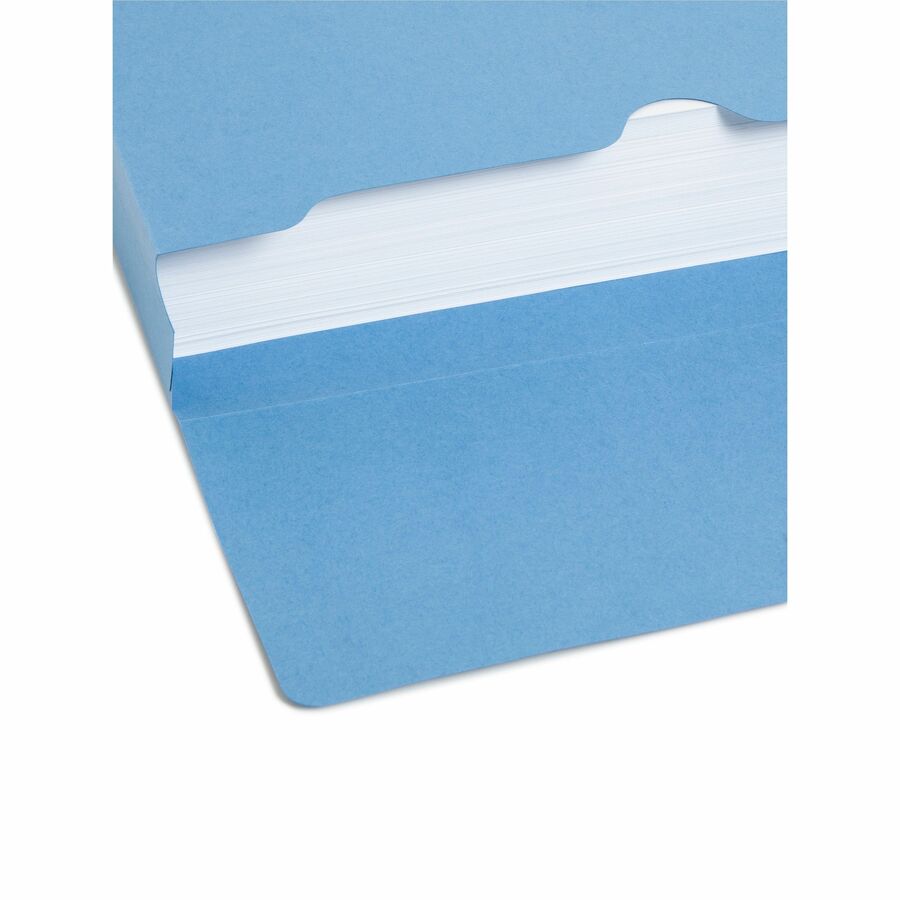 Smead Letter Recycled File Wallet - 8 1/2" x 11" - 2" Expansion - 1 Pocket - 11 pt. - Blue - Elastic Closure, Heavy Duty