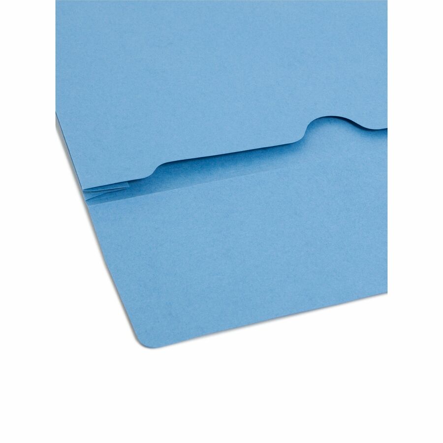 Smead Letter Recycled File Wallet - 8 1/2" x 11" - 2" Expansion - 1 Pocket - 11 pt. - Blue - Elastic Closure, Heavy Duty