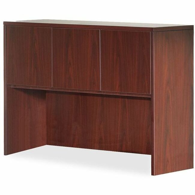 Lorell Essentials Series Stack-on Hutch with Doors - 36" Height x 59" Width x 14.8" Depth - 3 Door(s) - Finish: Laminate