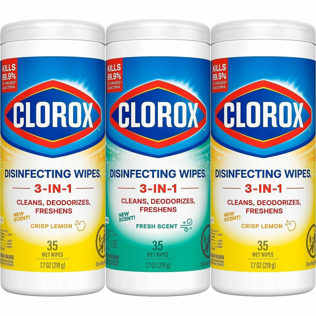 Clorox Disinfecting Cleaning Wipes Value Pack - For Multi Surface - Ready-To-Use - Fresh, Citrus Blend Scent - 3 / Pack