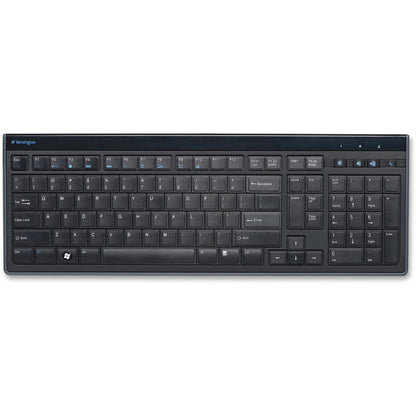 Kensington Slim Type Keyboard - Cable Connectivity - USB Interface - Volume Control, Mute, Sleep, Internet Hot Key(s) - 