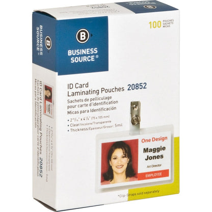 Business Source Government ID Laminating Pouches - Laminating Pouch/Sheet Size: 2.94" Width x 4.13" Length x 5 mil Thick