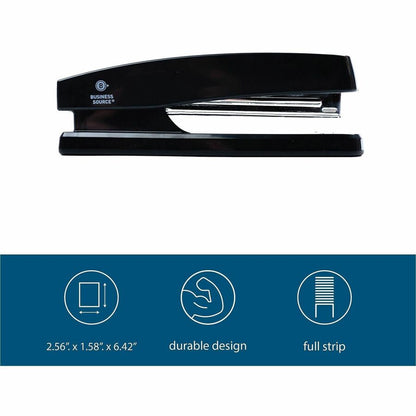 Business Source Full-strip Plastic Desktop Stapler - Staples Upto 20 Sheet of 20lb Paper - Holds Upto 210 Staple - Full 