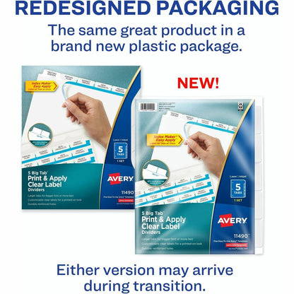 Avery® Big Tab Index Maker Index Divider - 5 x Divider(s) - Print-on Tab(s) - 5 - 5 Tab(s)/Set - 8.5" Divider Width x 11