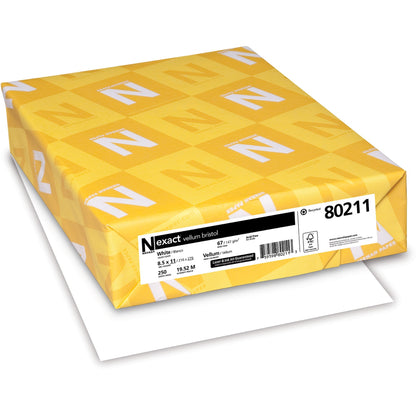 Exact Vellum Bristol Paper - White - 94 Brightness - Letter - 8 1/2" x 11" - 67 lb Basis Weight - 147 g/m² Grammage - Ve