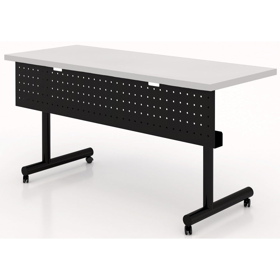 Lorell 48" Training Table Modesty Panel - 42" Width x 3" Depth x 10" Height - Steel - Black - 1 Each