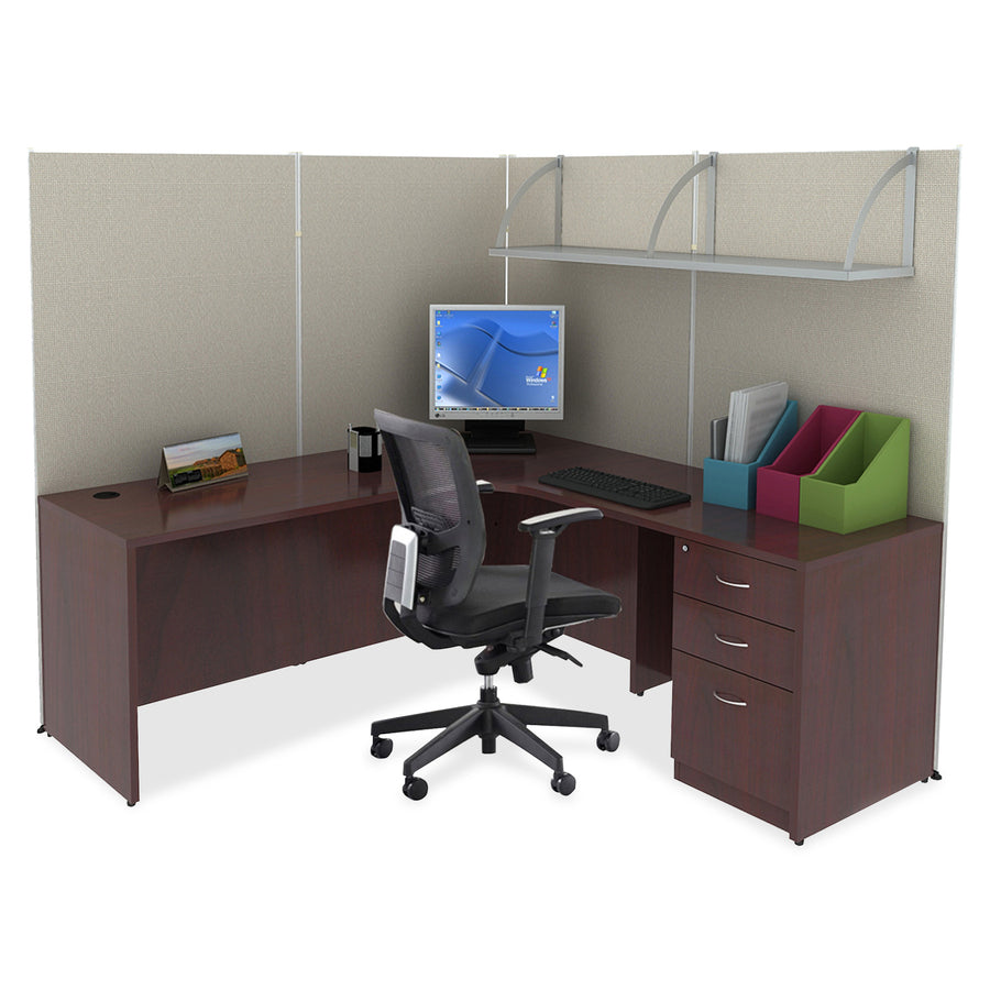 Lorell Essentials Series Rectangular Desk Shell - 29.5" Height x 47.3" Width x 23.6" Depth - Finish: Laminate, Mahogany 