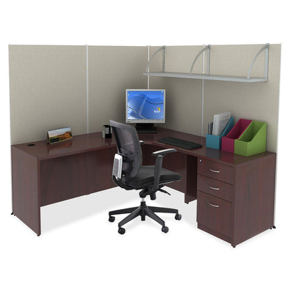 Lorell Essentials Series Rectangular Desk Shell - 29.5" Height x 47.3" Width x 23.6" Depth - Finish: Laminate, Mahogany 