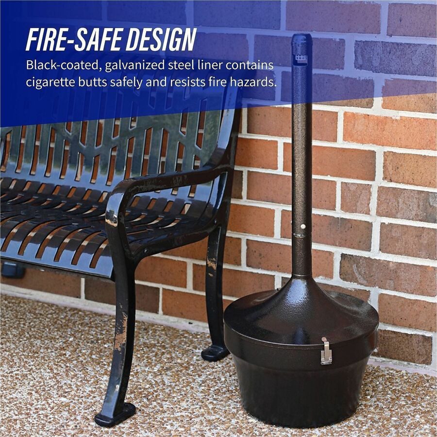 Genuine Joe 4.25 Gal Fire-safe Smoking Receptacle - 4.25 gal Capacity - 1 Each