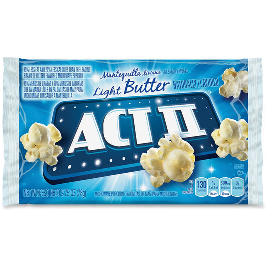 ACT II Microwave Popcorn Bulk Box - Microwavable - Light Butter - 2.75 oz - 36 / Carton