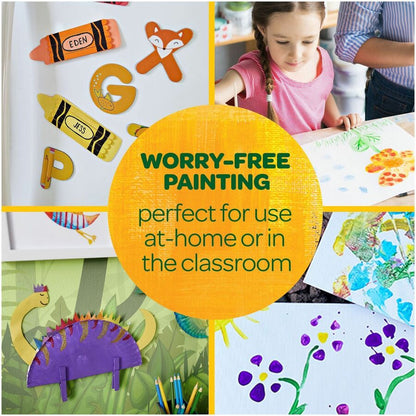Crayola Washable Kids' Paint Set - 6 Color(s) - Yellow, White, Orange, Green, Red, Blue - 2 fl oz - Washable - 6 / Set