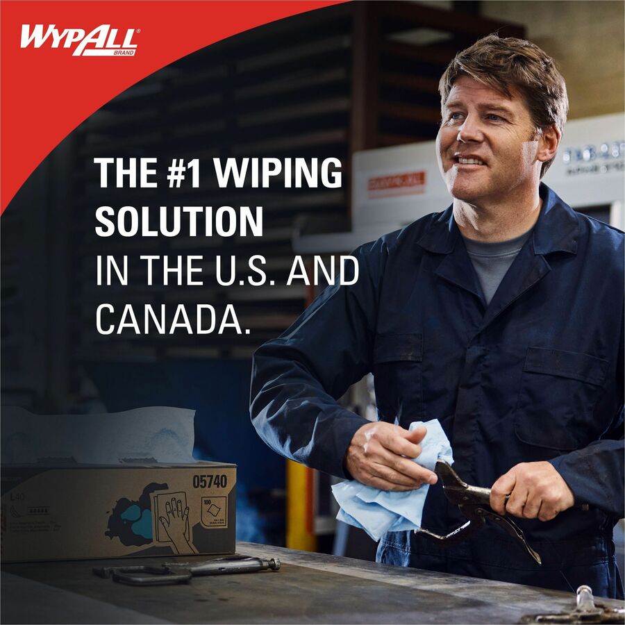 Wypall PowerClean X80 Heavy Duty Cloths Jumbo Roll - 12.50" Width x 12.20" Length - 475 Sheets/Roll - Blue - Cloth - 1 E