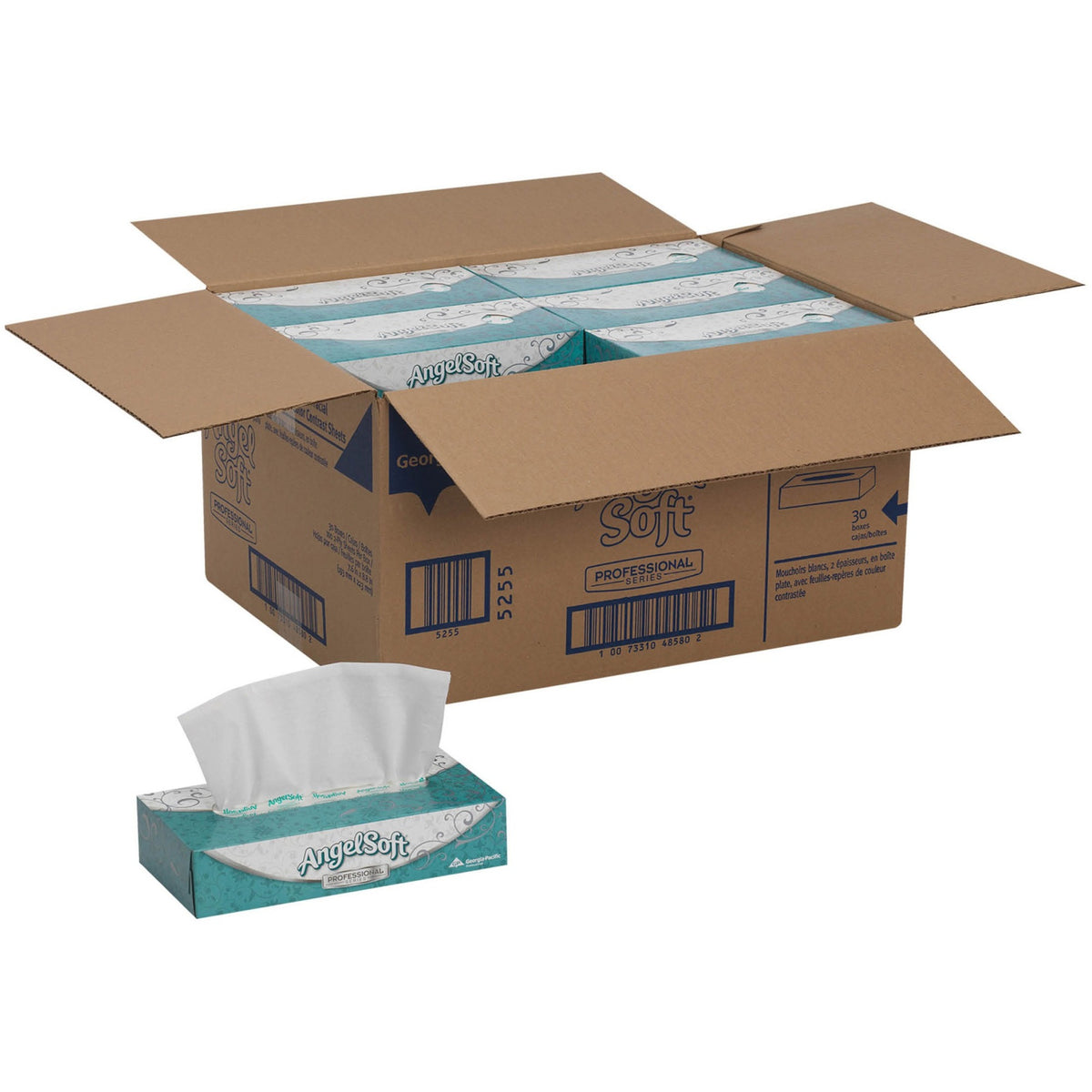 Angel Soft Professional Series Premium Facial Tissue - 2 Ply - 8.85" Width x 7.65" Length - White - Fiber - 100/Box - 30