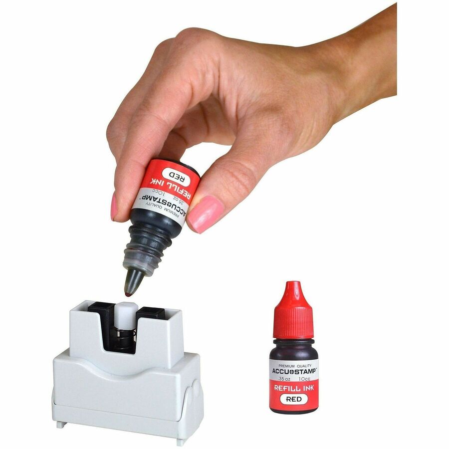 COSCO Accu Stamp Shutter Pre-Ink Refills - Red Ink - 0.33 fl oz - Red - 1 Each