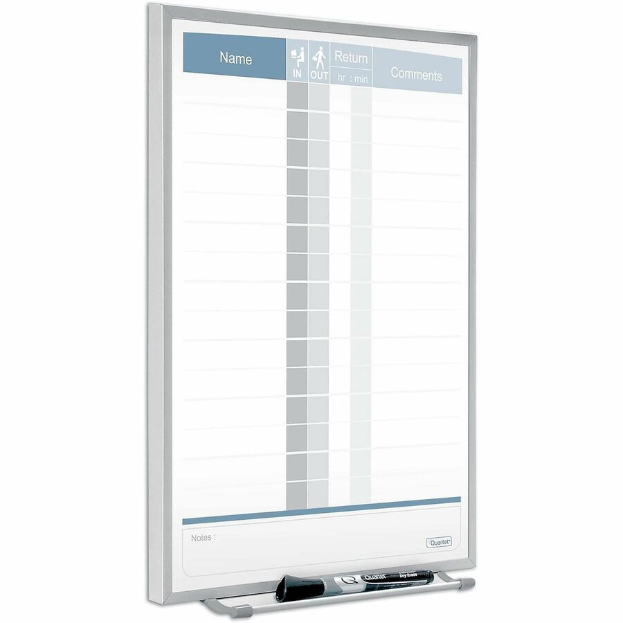 Quartet Matrix 15-employee In/Out Board - 16" Board Height x 11" Board Width - White Natural Cork Surface - Magnetic, Du