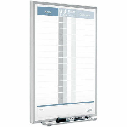 Quartet Matrix 15-employee In/Out Board - 16" Board Height x 11" Board Width - White Natural Cork Surface - Magnetic, Du