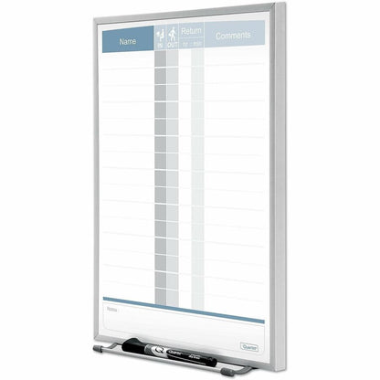 Quartet Matrix 15-employee In/Out Board - 16" Board Height x 11" Board Width - White Natural Cork Surface - Magnetic, Du