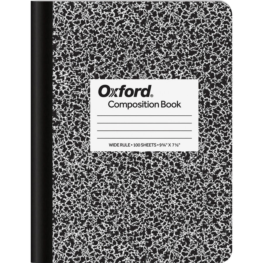 TOPS Wide-Ruled Composition Book - 100 Sheets - Sewn - Wide Ruled Front Ruling - Ruled Red Margin - 9 3/4" x 7 1/2" Shee