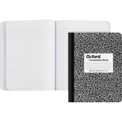 TOPS Wide-Ruled Composition Book - 100 Sheets - Sewn - Wide Ruled Front Ruling - Ruled Red Margin - 9 3/4" x 7 1/2" Shee