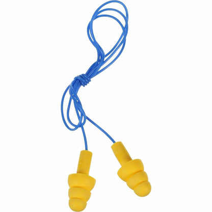 E-A-R UltraFit Corded Earplugs - Noise, Blast Protection - Polymer - Yellow - Comfortable, Washable, Dielectric, Disposa